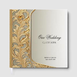 Modern Guld Ornate Guest Bok