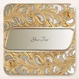 Modern Guld Ornate Papper Underlägg