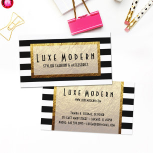 Modern Guld på Black White Rand Luxury Boutique Visitkort