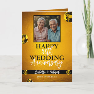 Modern Guld Parents Foto 50-årsjubileum Kort
