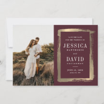 Modern Guld Paskriven Ram Photo Bröllop