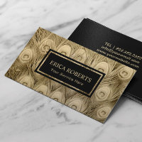 Modern Guld Peacock Feathers Beauty Salon Spa