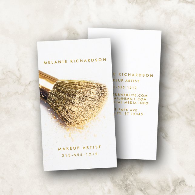Modern Guld-penselmakare Visitkort (Customize to change text size, color or text style.)