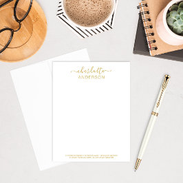 Modern Guld Personlig Calligraphy Namn Business Anteckningskort