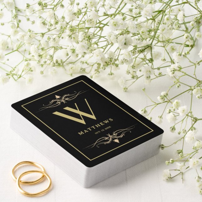 Modern guld Personlig Monogram och Namn Casinokort (Skapare uppladdad)