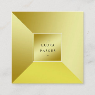 Modern Guld Polygon Geometric Contemporary Fyrkantigt Visitkort