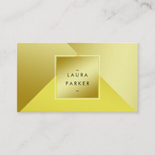Modern Guld Polygon Geometric Contemporary Visitkort