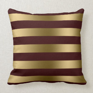 Modern Guld Rand Burgundy Red Background Kudde