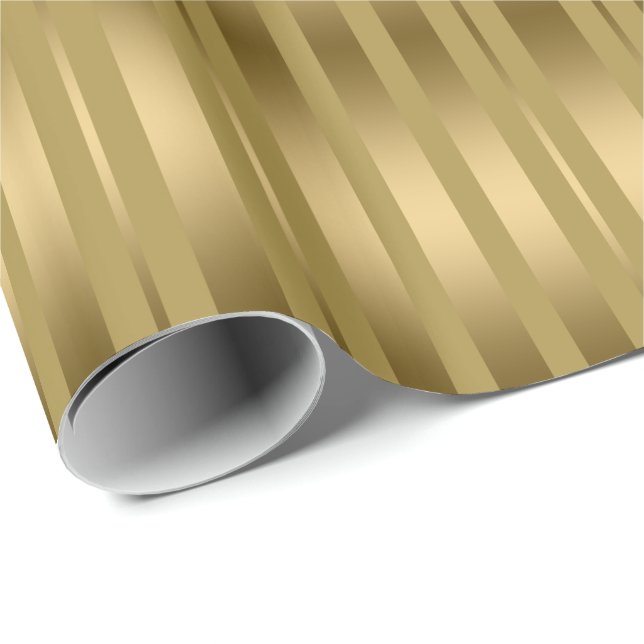 Modern Guld Rand Geometric Mönster Presentpapper (Rullad Hörn)