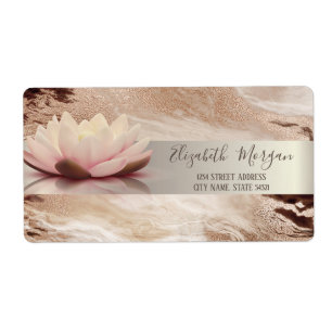 Modern Guld Rand Lotus Guld Brown Marble Fraktsedel