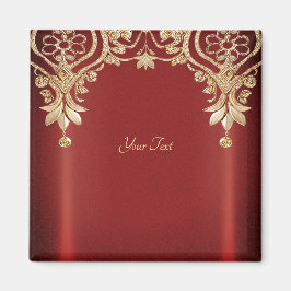 Modern Guld Red Blommigt Magnet
