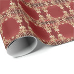Modern Guld Red Blommigt Wrapping Papper Presentpapper<br><div class="desc">Vackert Modern Guld Red Blommigt Wrapping Papper</div>