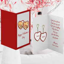 Modern Guld Red & White Heart Kärlek Valentines da