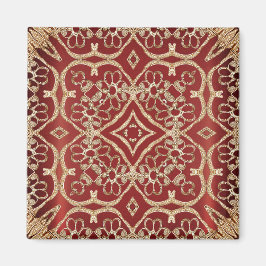 Modern guld röd blomster magnet