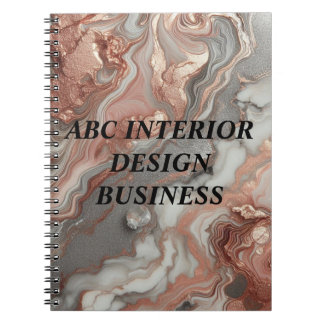 Modern guld ros silver marmor textur typografi  anteckningsbok