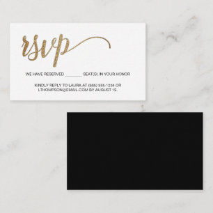 Modern Guld RSVP ej postutskick Reserverad plats L Tilläggskort