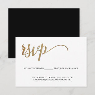 Modern Guld RSVP ingen postning Reserverad plats E Tilläggskort
