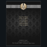 Modern Guld Scissor Logotyp Damask Hair Stylist Reklamblad<br><div class="desc">Modern Guld Scissor Logotyp Damask Hair Stylist Brochures.</div>