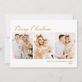 Modern Guld Script 3 - multifotomul - jul Julkort