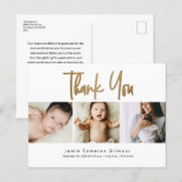 Modern Guld Script Anpassningsbar 3 bild Baby Tack