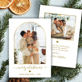 Modern Guld Script Arch 2 Photo God jul Julkort