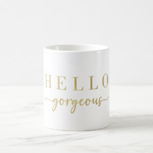 Modern Guld Script Hej Gorgous Coffee Mugg