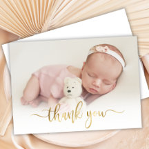 Modern Guld Script Newborn Baby Photo Tack