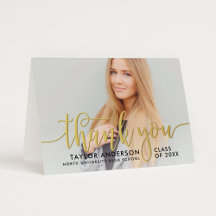 Modern Guld Script Studenten Photo Tack