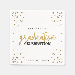 Modern Guld Script Studentfest Napkins Pappersservett