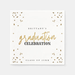 Modern Guld Script Studentfest Napkins Pappersservett