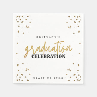 Modern Guld Script Studentfest Napkins Pappersservett