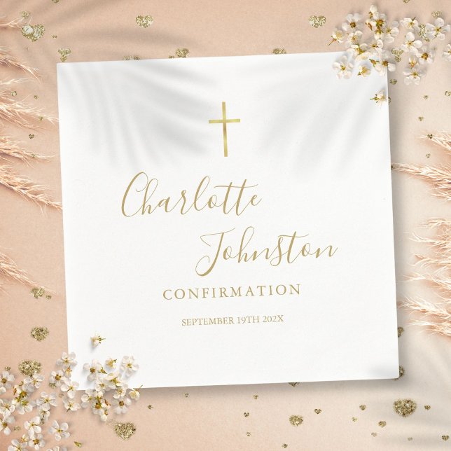 Modern guld-signature-skript bekräftelse pappersservett (Modern Golden Signature Script Confirmation Napkins)