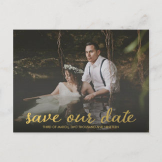 Modern Guld Spara VÅRT Datum Foto Postkort Meddelande Vykort