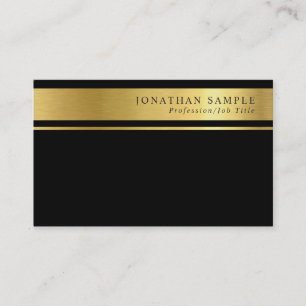 Modern Guld Stripe Namnteckning UV Matte Luxe Visitkort