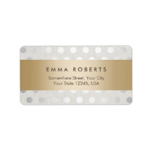 Modern Guld-stripe Silver Polka dots Classy Linen