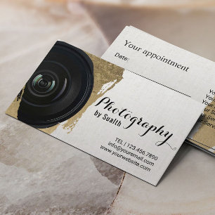 Modern Guld Stroke Photography Möte Tidsbeställning Kort