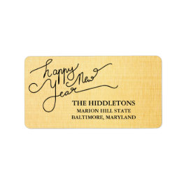 Modern Guld Struktur Gott nytt år Mönster Adressetikett