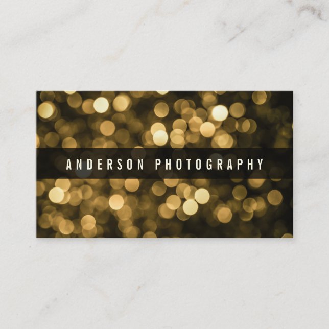 Modern Guld subtle Glitter Bokeh | AFFÄRSKORT Visitkort (Framsida)