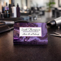 Modern Guld Svart Lila Marmor Hår & Makeup