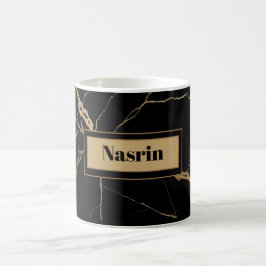 Modern guld & svart marmor minimalistisk lyx kaffemugg