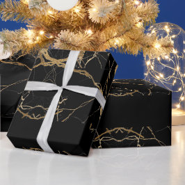 Modern guld & svart marmor minimalistisk lyx presentpapper