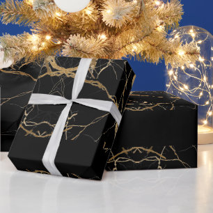 Modern guld & svart marmor minimalistisk lyx presentpapper