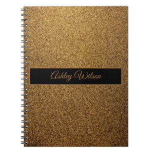 Modern guld svart ram glitter anteckningsbok