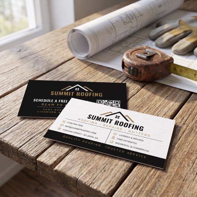 Modern Guld Takläggning Visitkort (Skapare uppladdad)