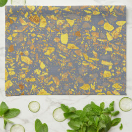 Modern Guld Terrazzo Mönster Kökshandduk