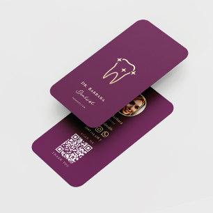 MODERN GULD TOOTH DENTIST ORTHODONTIST QR VISITKORT