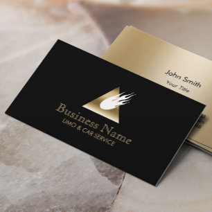 Modern Guld Triangle Fireball Limousinine Visitkort