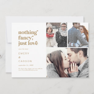 Modern Guld Typografi - inget Finare 3-foto Spara Datumet