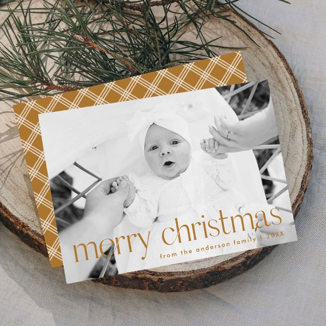 Modern Guld Typography God jul Photo Julkort (Skapare uppladdad)