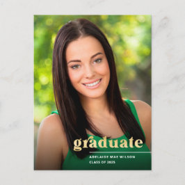 Modern Guld Typography Photo Studenten Vykort